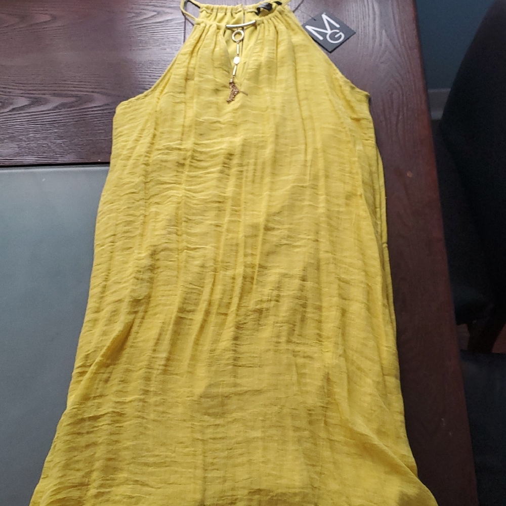 Women's High Low Yellow Dress